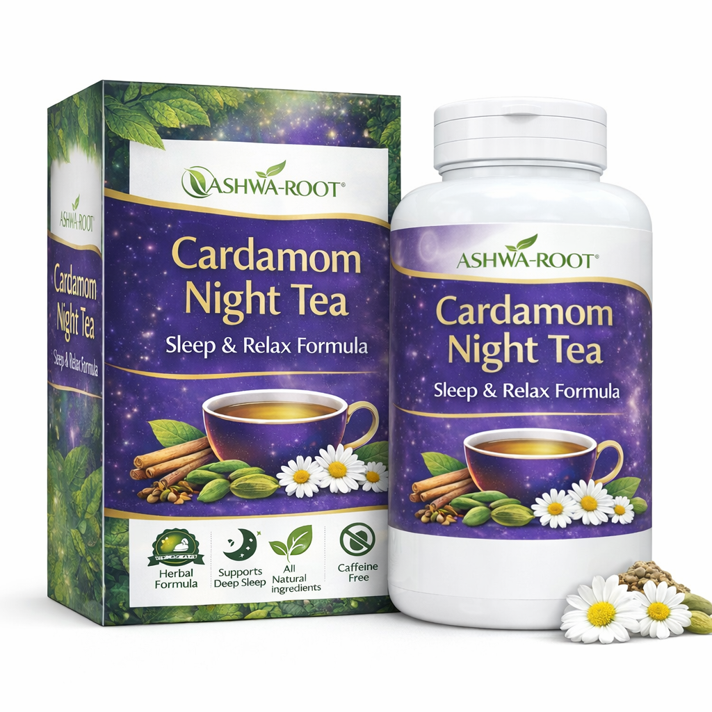 Ashwa-Root Cardamom Night Tea – Sleep & Relax Herbal Formula